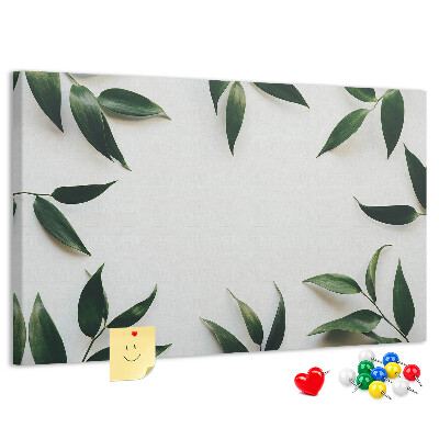 Pizarra de corcho Hojas en una delicada y minimalista composición.