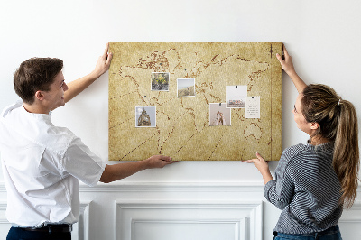 Pizarra de corcho Mapa del mundo antiguo con los continentes