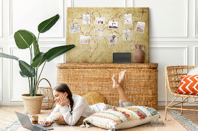 Pizarra de corcho Mapa del mundo antiguo con los continentes