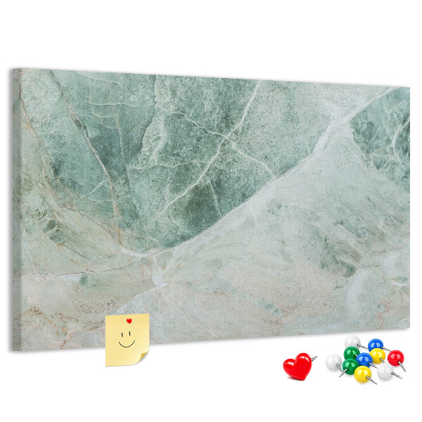 Tablero de anuncios Mármol verde con vetas delicadas