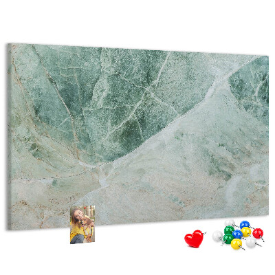 Tablero de anuncios Mármol verde con vetas delicadas