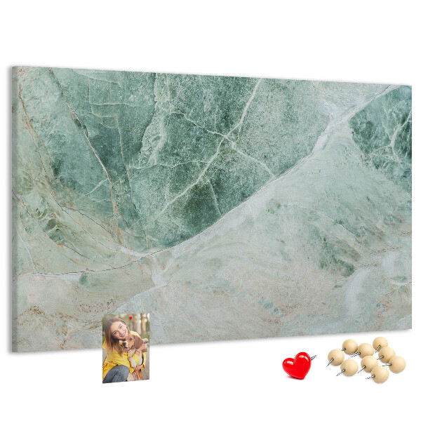 Tablero de anuncios Mármol verde con vetas delicadas