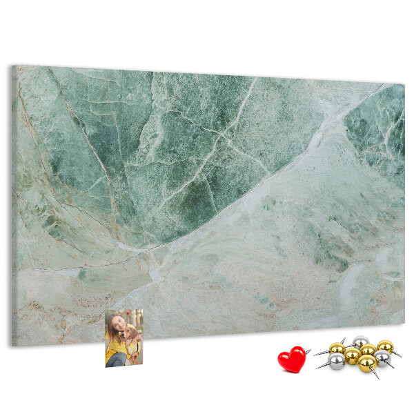 Tablero de anuncios Mármol verde con vetas delicadas
