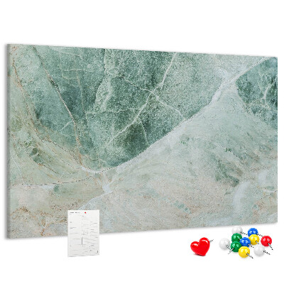 Tablero de anuncios Mármol verde con vetas delicadas