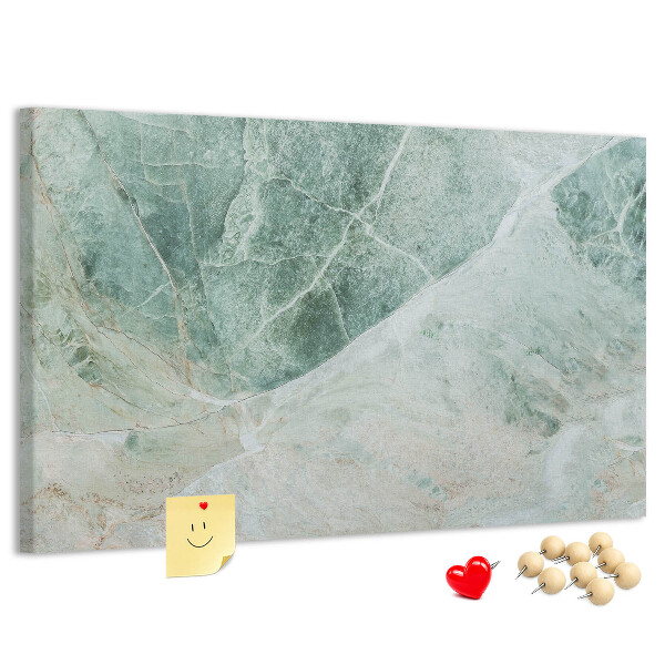 Tablero de anuncios Mármol verde con vetas delicadas