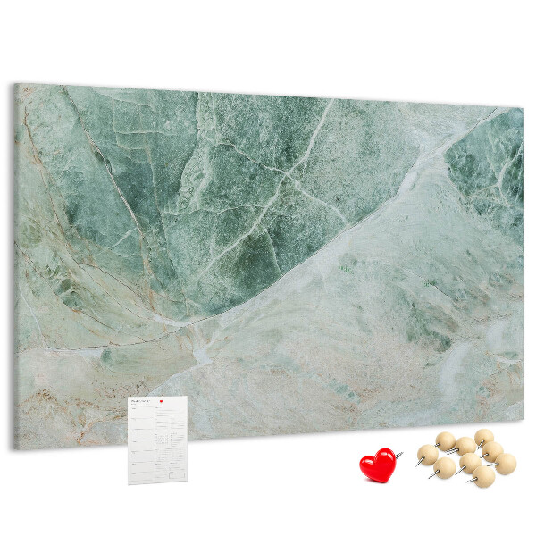 Tablero de anuncios Mármol verde con vetas delicadas