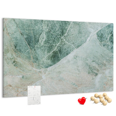 Tablero de anuncios Mármol verde con vetas delicadas