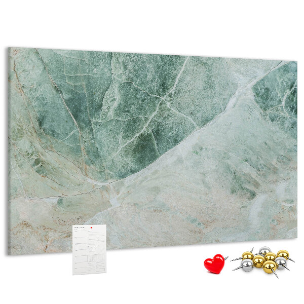 Tablero de anuncios Mármol verde con vetas delicadas