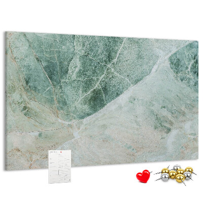 Tablero de anuncios Mármol verde con vetas delicadas