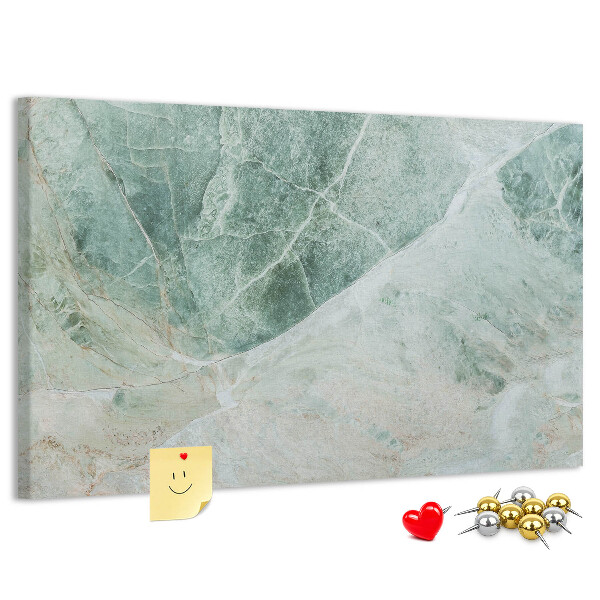 Tablero de anuncios Mármol verde con vetas delicadas