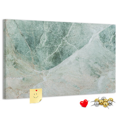 Tablero de anuncios Mármol verde con vetas delicadas