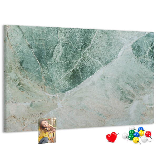 Tablero de anuncios Mármol verde con vetas delicadas