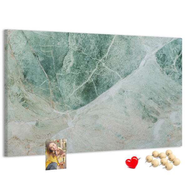 Tablero de anuncios Mármol verde con vetas delicadas