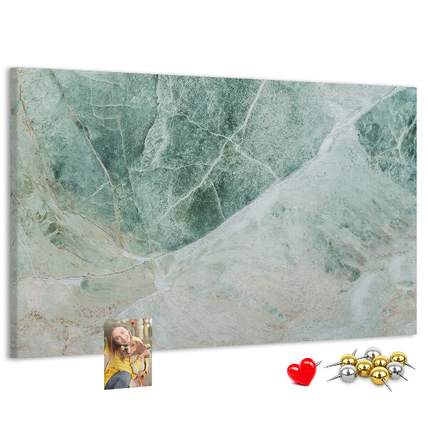 Tablero de anuncios Mármol verde con vetas delicadas