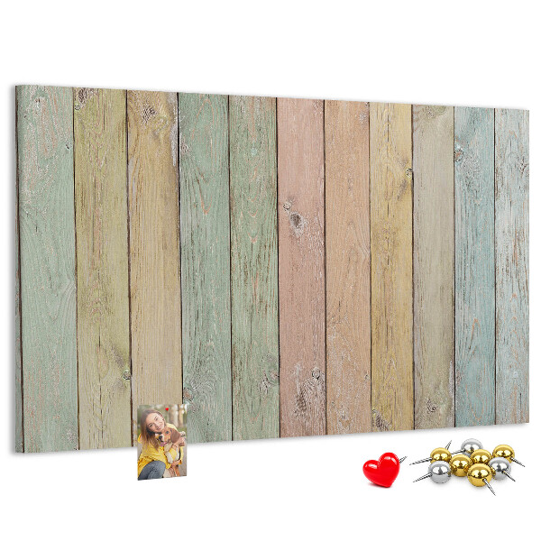 Tablero de corcho decorado Tableros en tonos pastel con un estilo rústico.