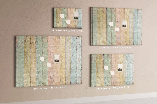 Tablero de corcho decorado Tableros en tonos pastel con un estilo rústico.