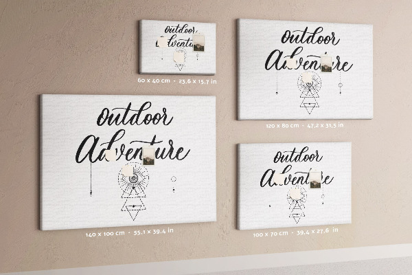 Pizarra de corcho Aventura al aire libre con símbolos