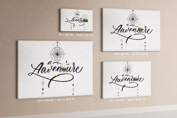 Tablero de anuncios con inscripción estilizada de motivos de viaje