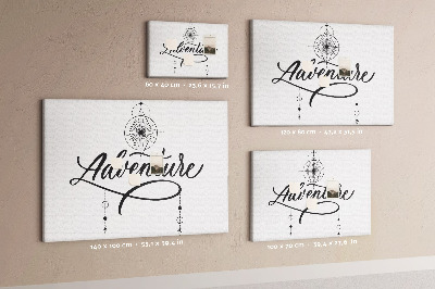 Tablero de anuncios con inscripción estilizada de motivos de viaje