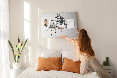 Tablero de corcho decorado diseño con temática de aventuras en la montaña