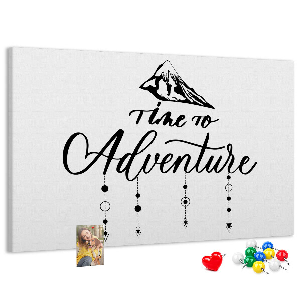 Tablero de corcho decorado diseño con temática de aventuras en la montaña