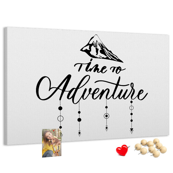 Tablero de corcho decorado diseño con temática de aventuras en la montaña