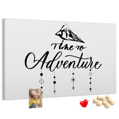 Tablero de corcho decorado diseño con temática de aventuras en la montaña