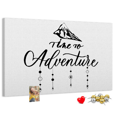 Tablero de corcho decorado diseño con temática de aventuras en la montaña