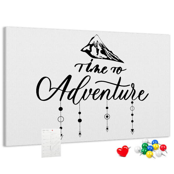 Tablero de corcho decorado diseño con temática de aventuras en la montaña