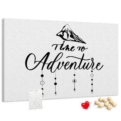 Tablero de corcho decorado diseño con temática de aventuras en la montaña