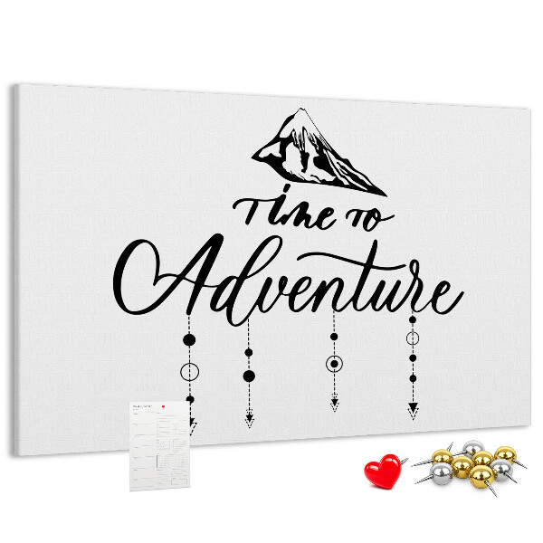 Tablero de corcho decorado diseño con temática de aventuras en la montaña