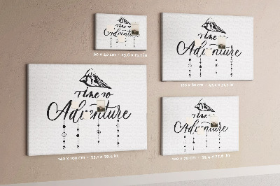 Tablero de corcho decorado diseño con temática de aventuras en la montaña