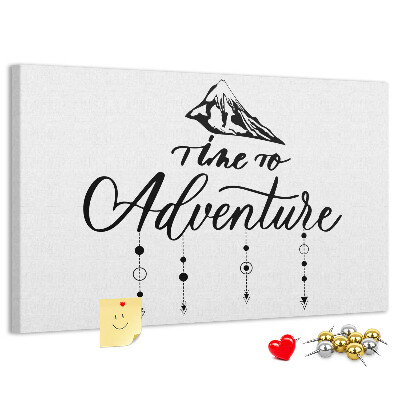 Tablero de corcho decorado diseño con temática de aventuras en la montaña