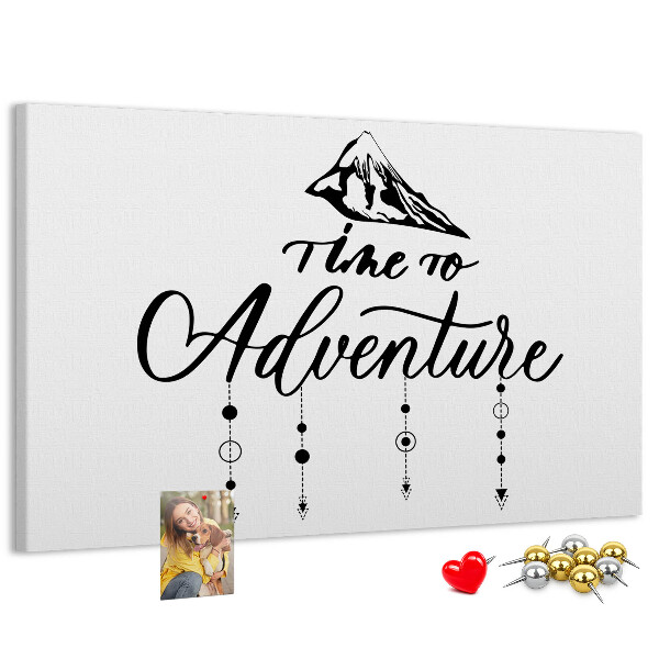 Tablero de corcho decorado diseño con temática de aventuras en la montaña