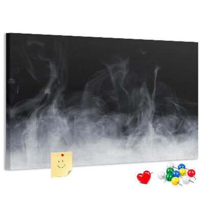Pizarra de corcho Danza sensual de la niebla sobre un fondo negro