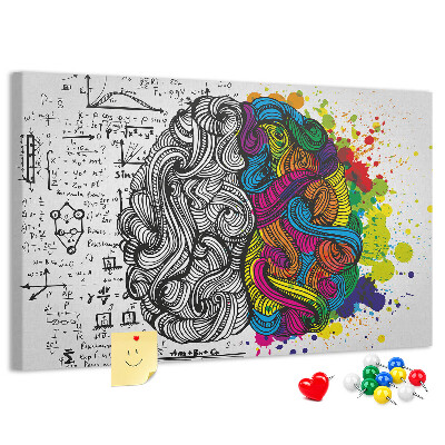Tablero de anuncios Cerebro y creatividad en colorida armonía