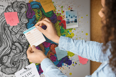 Tablero de anuncios diseño con cerebro y creatividad en armonía de colores