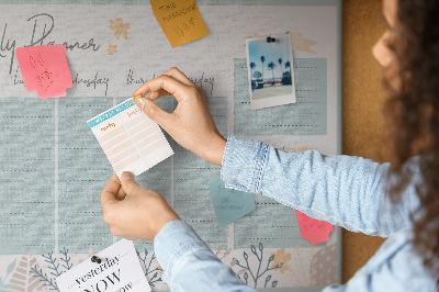 Pizarra de corcho Estampado floral en el plan semanal