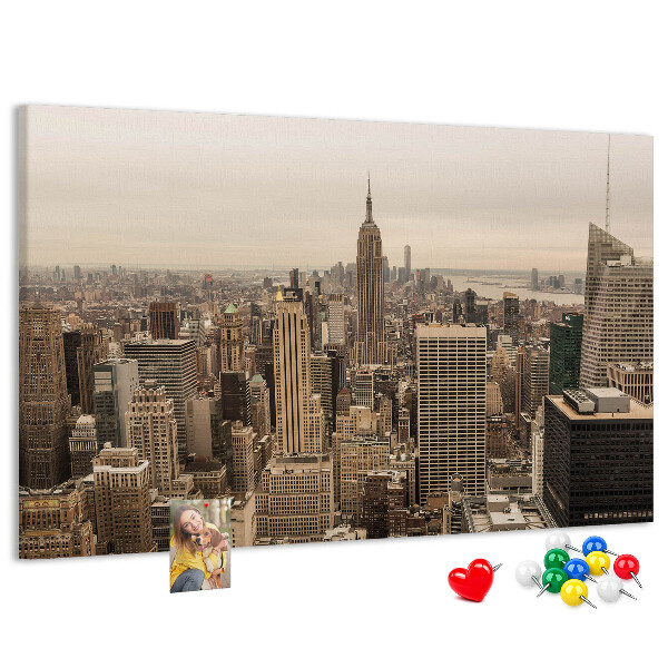Pizarra de corcho Horizonte de Nueva York con rascacielos