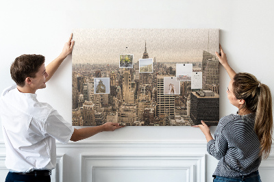 Pizarra de corcho Horizonte de Nueva York con rascacielos