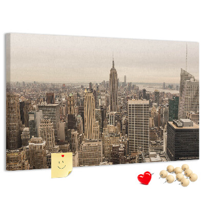 Pizarra de corcho Horizonte de Nueva York con rascacielos