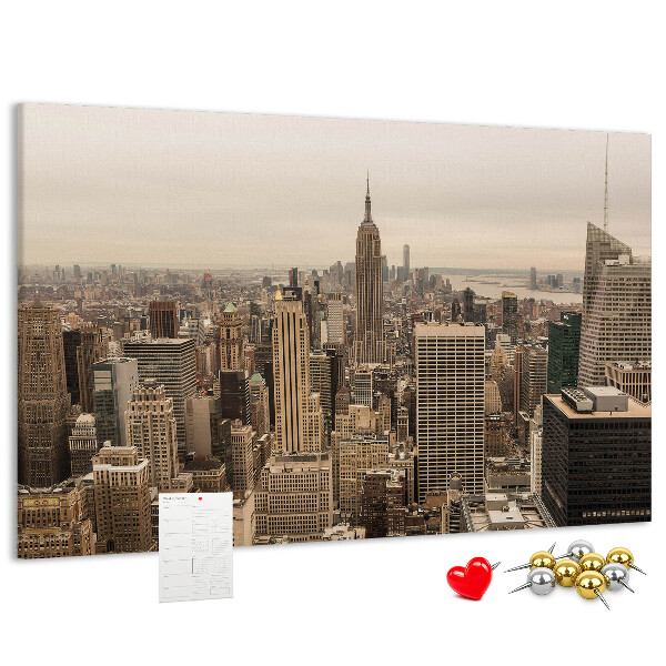 Pizarra de corcho Horizonte de Nueva York con rascacielos