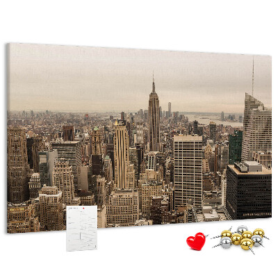 Pizarra de corcho Horizonte de Nueva York con rascacielos