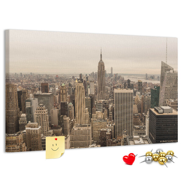 Pizarra de corcho Horizonte de Nueva York con rascacielos