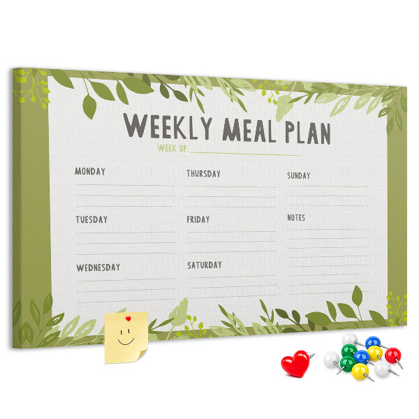 Planificador de comidas Green Leaf tablero de anuncios