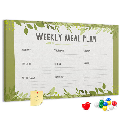 Tablero de anuncios Plan de comidas Green Leaf