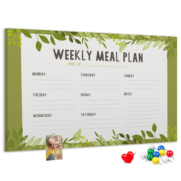 Planificador de comidas Green Leaf tablero de anuncios