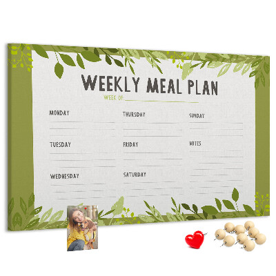 Planificador de comidas Green Leaf tablero de anuncios