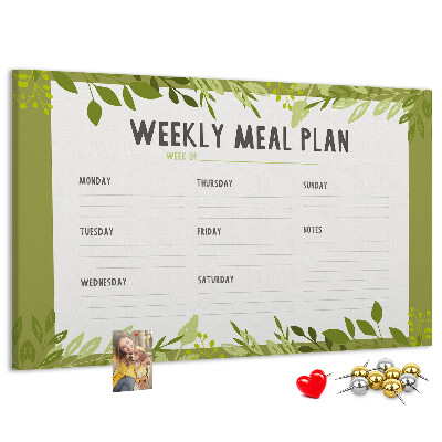 Planificador de comidas Green Leaf tablero de anuncios