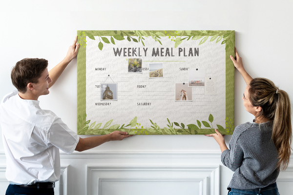 Planificador de comidas Green Leaf tablero de anuncios